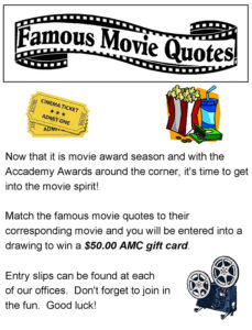 Famous Movie Quotes Contest