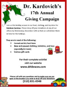 DR. Kardovich's 17th Annual Giving Campaign