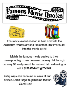 Famous Movie Quotes Contest