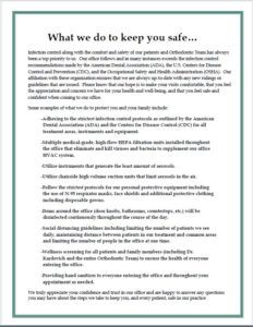 Letter on What we do to keep you safe