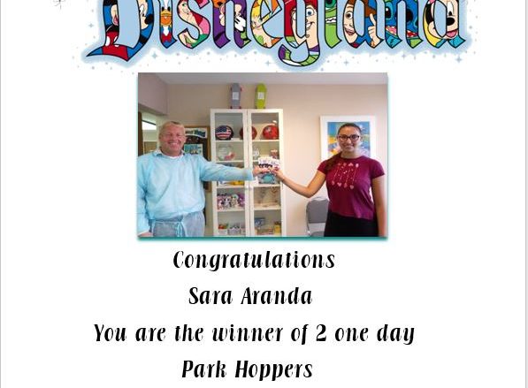 Winner Disneyland Congratulations Sara Aranda You are the winner of 2 one day Park Hoppers