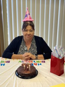 Women with birthday hat